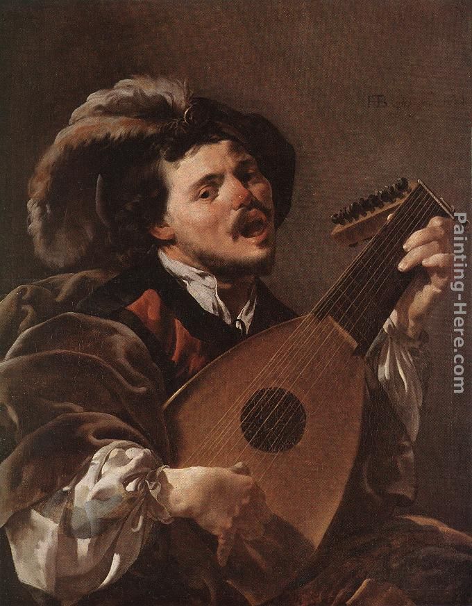 Lute Player painting - Hendrick Terbrugghen Lute Player art painting